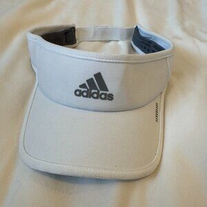 Adidas White Sports Visor Adjustable One Size